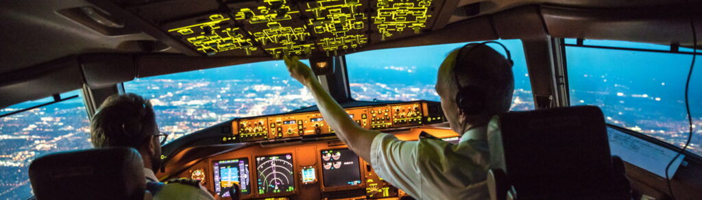 Piloten im Cockpit